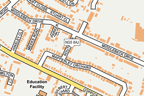 NG5 8AJ map - OS OpenMap – Local (Ordnance Survey)
