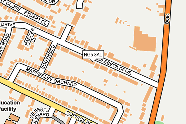 NG5 8AL map - OS OpenMap – Local (Ordnance Survey)