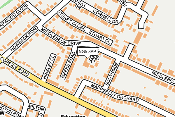 NG5 8AP map - OS OpenMap – Local (Ordnance Survey)