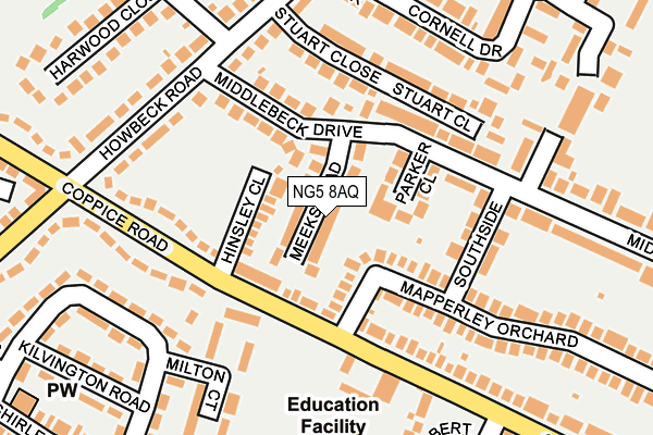 NG5 8AQ map - OS OpenMap – Local (Ordnance Survey)