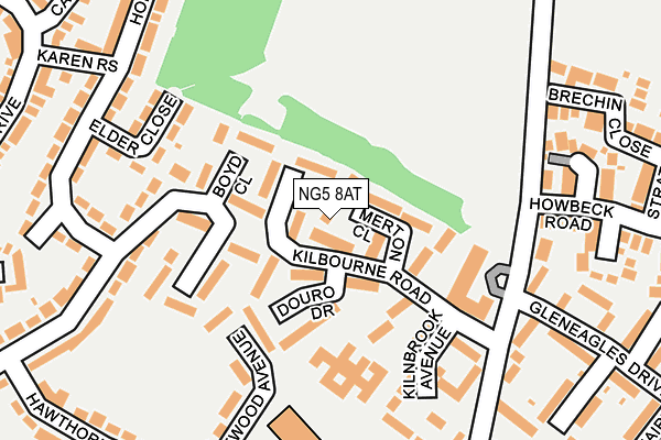 NG5 8AT map - OS OpenMap – Local (Ordnance Survey)