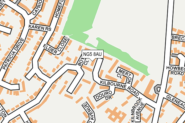 NG5 8AU map - OS OpenMap – Local (Ordnance Survey)