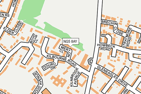 NG5 8AY map - OS OpenMap – Local (Ordnance Survey)