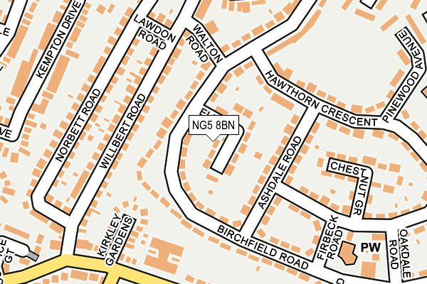 NG5 8BN map - OS OpenMap – Local (Ordnance Survey)