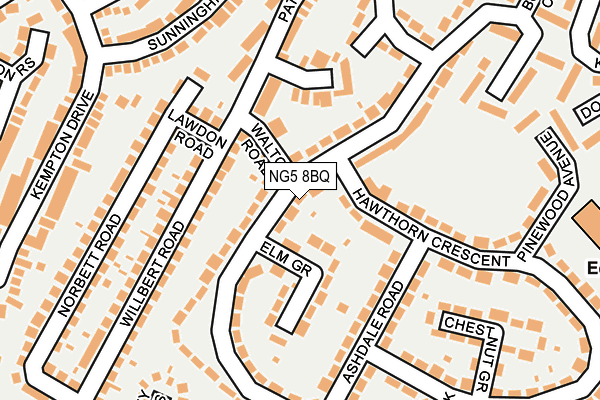 NG5 8BQ map - OS OpenMap – Local (Ordnance Survey)