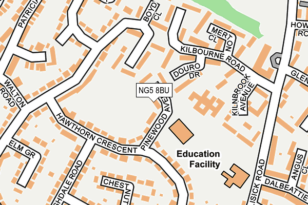 NG5 8BU map - OS OpenMap – Local (Ordnance Survey)