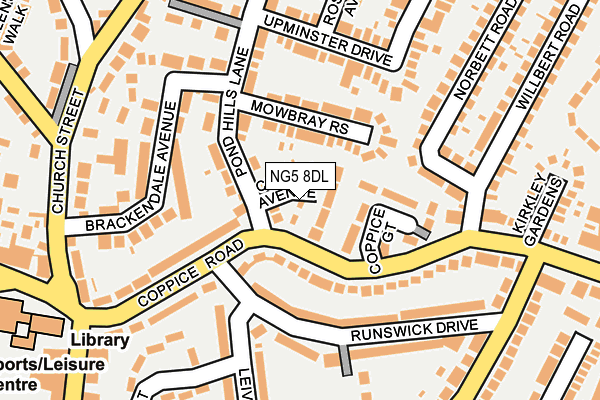 NG5 8DL map - OS OpenMap – Local (Ordnance Survey)