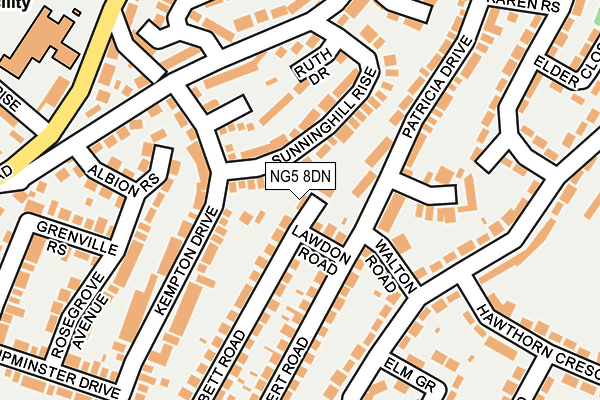 NG5 8DN map - OS OpenMap – Local (Ordnance Survey)