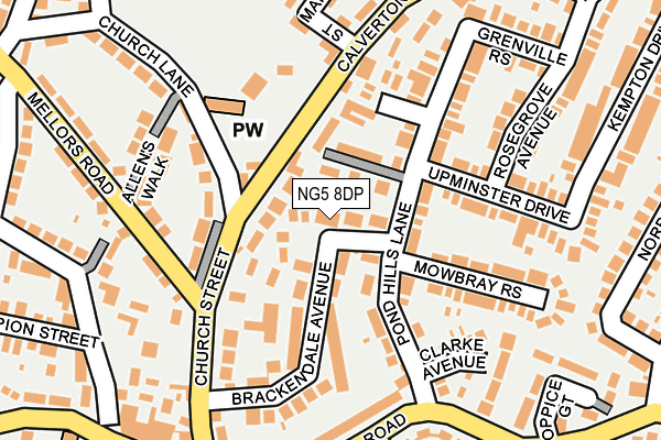 NG5 8DP map - OS OpenMap – Local (Ordnance Survey)