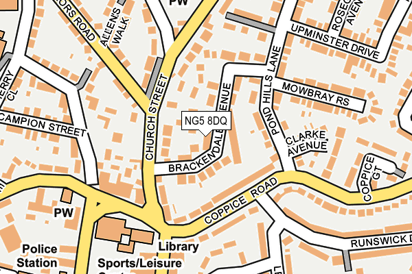 NG5 8DQ map - OS OpenMap – Local (Ordnance Survey)