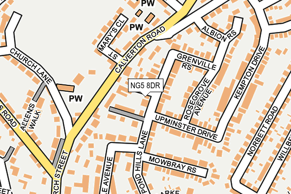 NG5 8DR map - OS OpenMap – Local (Ordnance Survey)