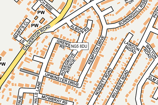 NG5 8DU map - OS OpenMap – Local (Ordnance Survey)