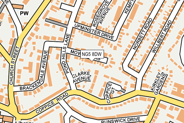 NG5 8DW map - OS OpenMap – Local (Ordnance Survey)