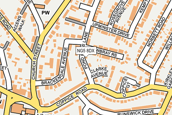 NG5 8DX map - OS OpenMap – Local (Ordnance Survey)