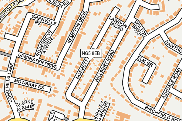 NG5 8EB map - OS OpenMap – Local (Ordnance Survey)