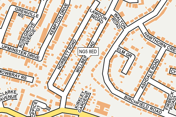 NG5 8ED map - OS OpenMap – Local (Ordnance Survey)