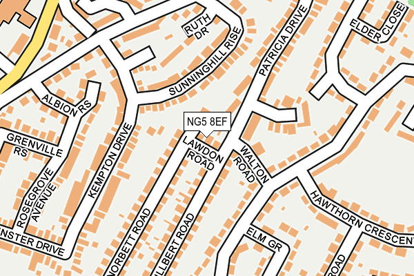 NG5 8EF map - OS OpenMap – Local (Ordnance Survey)