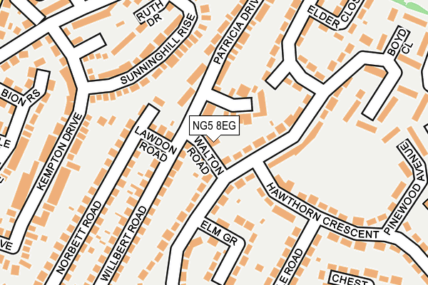 NG5 8EG map - OS OpenMap – Local (Ordnance Survey)