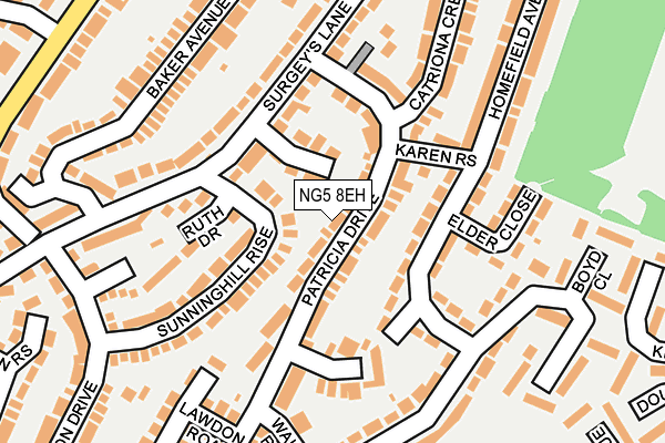 NG5 8EH map - OS OpenMap – Local (Ordnance Survey)