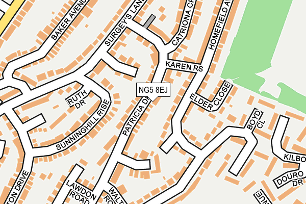 NG5 8EJ map - OS OpenMap – Local (Ordnance Survey)