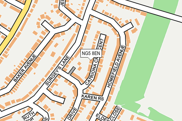 NG5 8EN map - OS OpenMap – Local (Ordnance Survey)