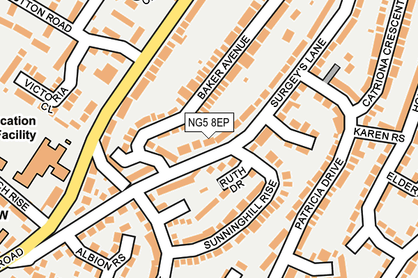 NG5 8EP map - OS OpenMap – Local (Ordnance Survey)