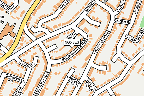NG5 8ES map - OS OpenMap – Local (Ordnance Survey)