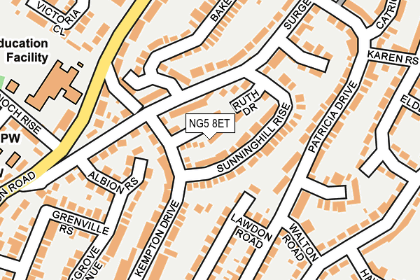 NG5 8ET map - OS OpenMap – Local (Ordnance Survey)