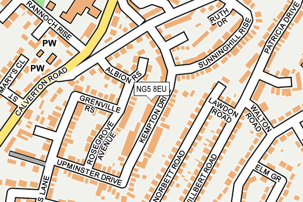 NG5 8EU map - OS OpenMap – Local (Ordnance Survey)