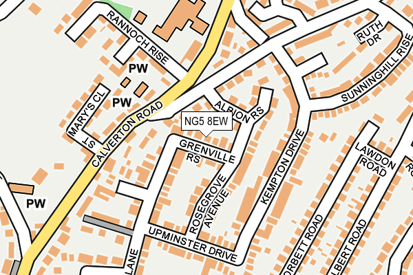 NG5 8EW map - OS OpenMap – Local (Ordnance Survey)