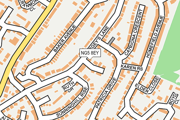 NG5 8EY map - OS OpenMap – Local (Ordnance Survey)