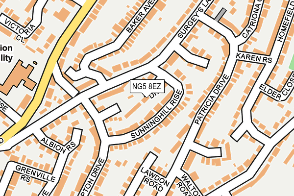 NG5 8EZ map - OS OpenMap – Local (Ordnance Survey)
