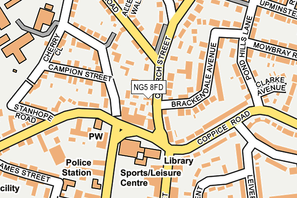 NG5 8FD map - OS OpenMap – Local (Ordnance Survey)