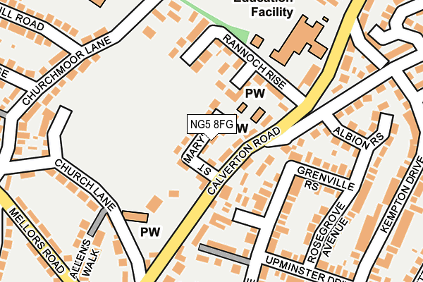 NG5 8FG map - OS OpenMap – Local (Ordnance Survey)