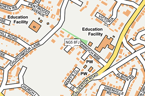NG5 8FJ map - OS OpenMap – Local (Ordnance Survey)