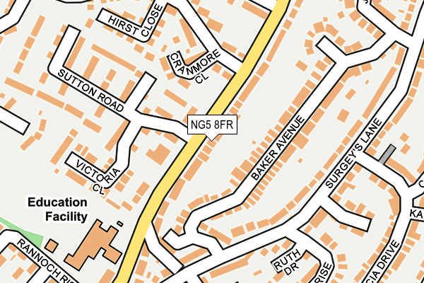 NG5 8FR map - OS OpenMap – Local (Ordnance Survey)
