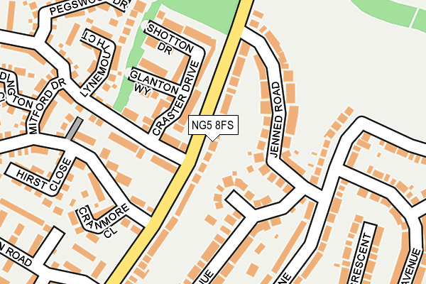 NG5 8FS map - OS OpenMap – Local (Ordnance Survey)