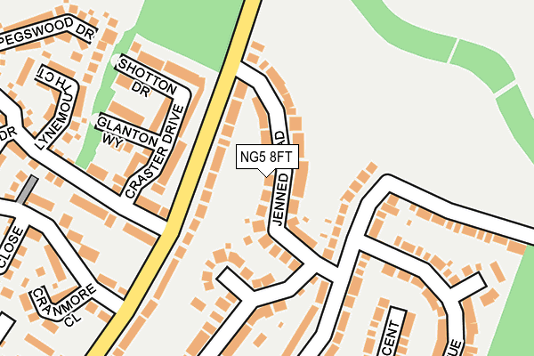 NG5 8FT map - OS OpenMap – Local (Ordnance Survey)