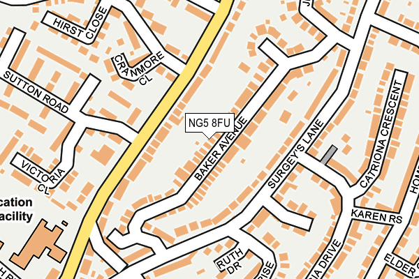 NG5 8FU map - OS OpenMap – Local (Ordnance Survey)
