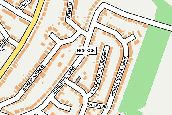 NG5 8GB map - OS OpenMap – Local (Ordnance Survey)