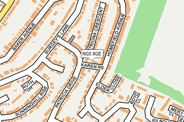 NG5 8GE map - OS OpenMap – Local (Ordnance Survey)