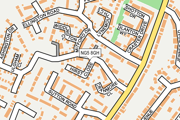 NG5 8GH map - OS OpenMap – Local (Ordnance Survey)