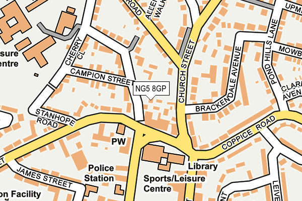 NG5 8GP map - OS OpenMap – Local (Ordnance Survey)