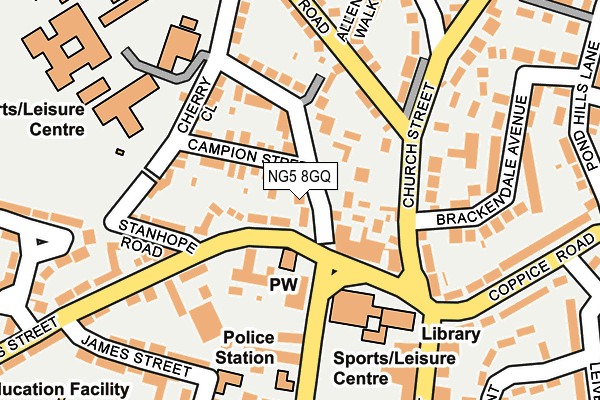 NG5 8GQ map - OS OpenMap – Local (Ordnance Survey)