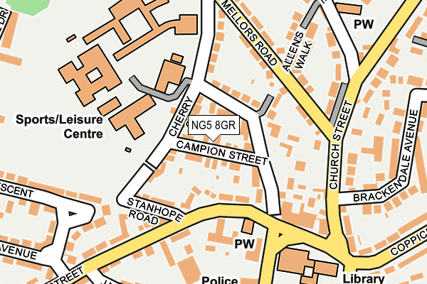 NG5 8GR map - OS OpenMap – Local (Ordnance Survey)