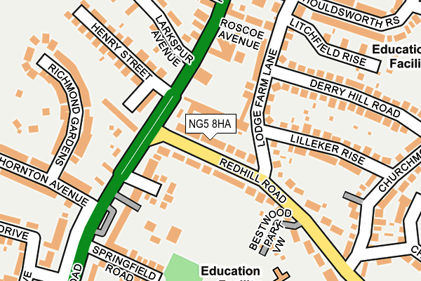 NG5 8HA map - OS OpenMap – Local (Ordnance Survey)