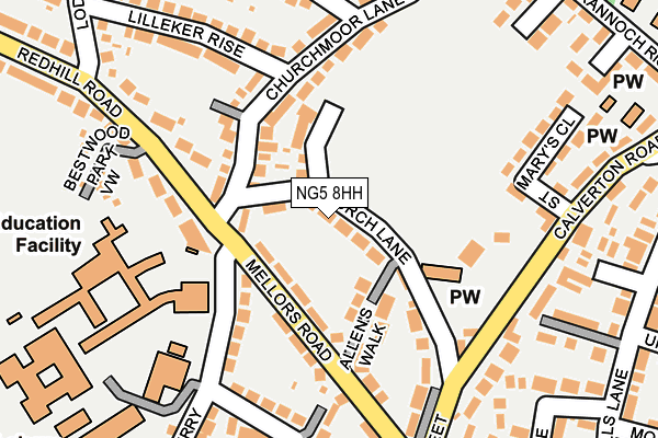 NG5 8HH map - OS OpenMap – Local (Ordnance Survey)