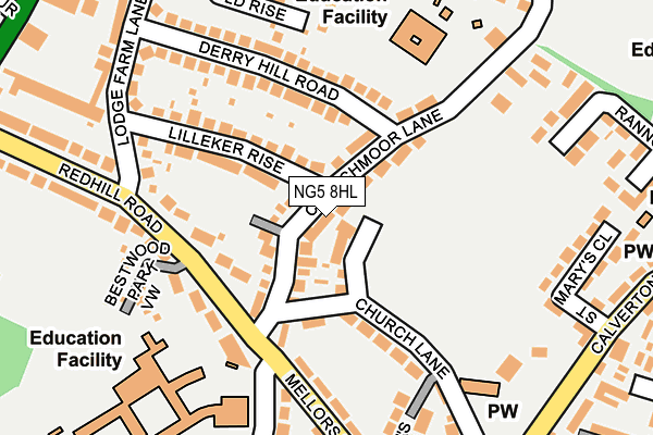 NG5 8HL map - OS OpenMap – Local (Ordnance Survey)