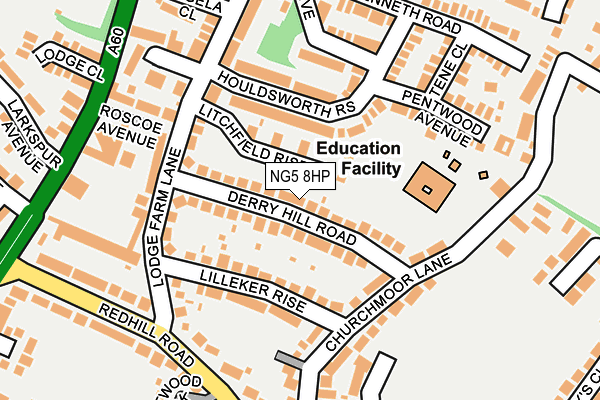 NG5 8HP map - OS OpenMap – Local (Ordnance Survey)