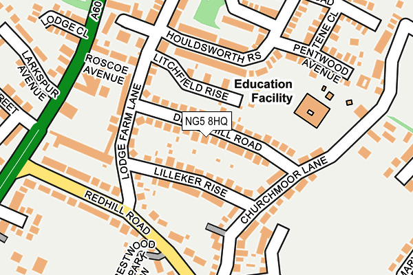 NG5 8HQ map - OS OpenMap – Local (Ordnance Survey)